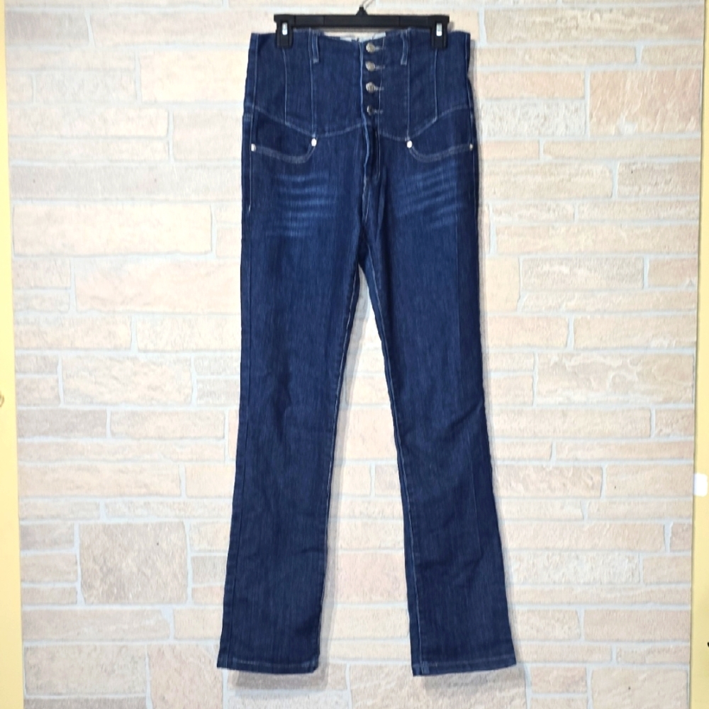 WET SEAL HIGH WAIST CORSET CHINO BUTTON FLY JEANS 11